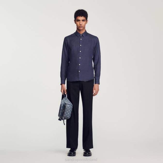 Sandro Paris miehet monogrammi vyölaukku VLHP857 Lisätarvikkeet sininen