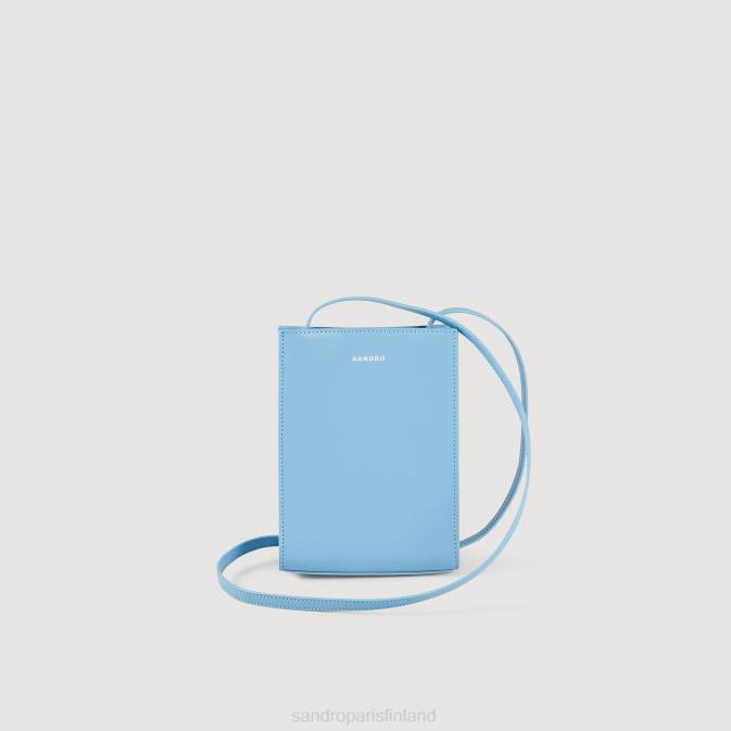 Sandro Paris miehet pieni sileä nahkalaukku VLHP852 Lisätarvikkeet sininen