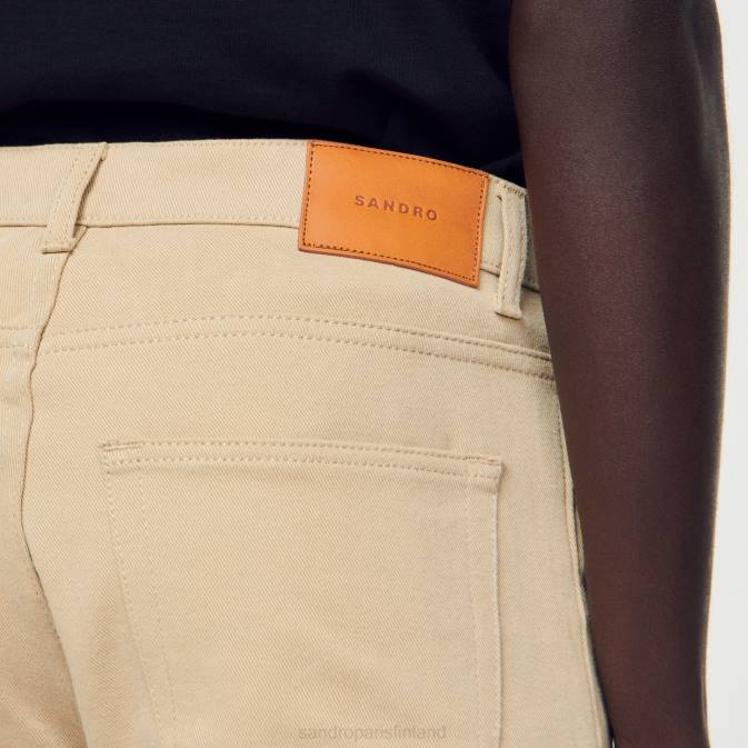 Sandro Paris miehet suorat puuvillafarkut VLHP647 vaatteet beige