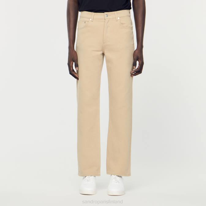 Sandro Paris miehet suorat puuvillafarkut VLHP647 vaatteet beige