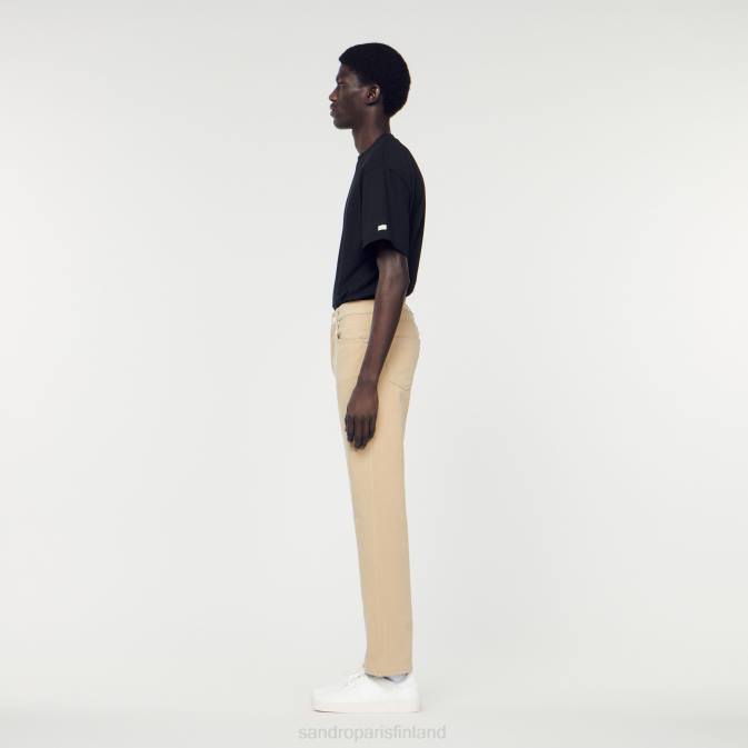 Sandro Paris miehet suorat puuvillafarkut VLHP647 vaatteet beige