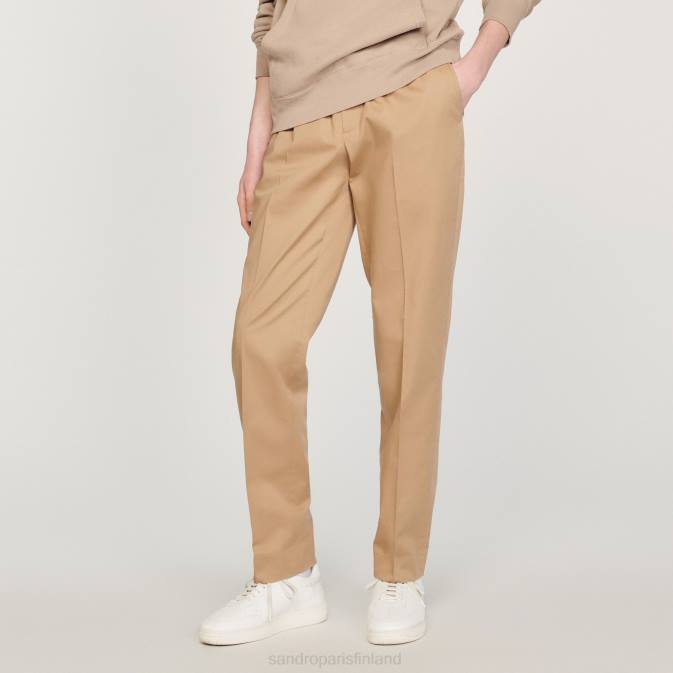 Sandro Paris miehet joustavat suoralahkeiset housut VLHP761 vaatteet beige