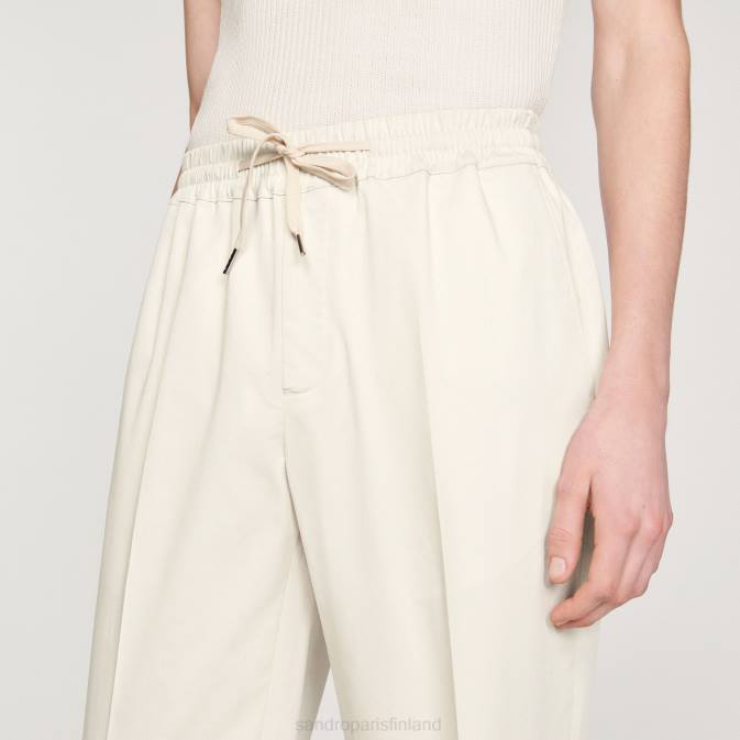 Sandro Paris miehet joustavat suoralahkeiset housut VLHP777 vaatteet ekru