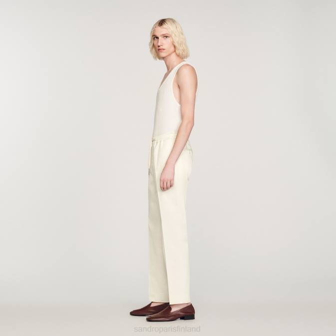 Sandro Paris miehet joustavat suoralahkeiset housut VLHP777 vaatteet ekru