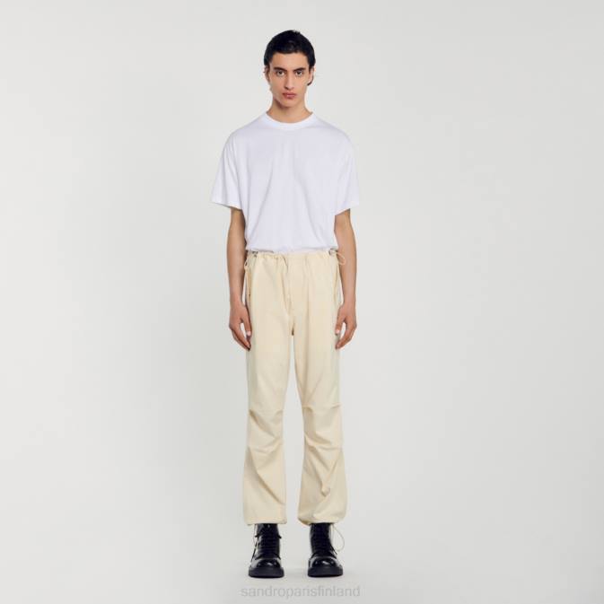 Sandro Paris miehet laskuvarjohousut VLHP593 vaatteet ekru