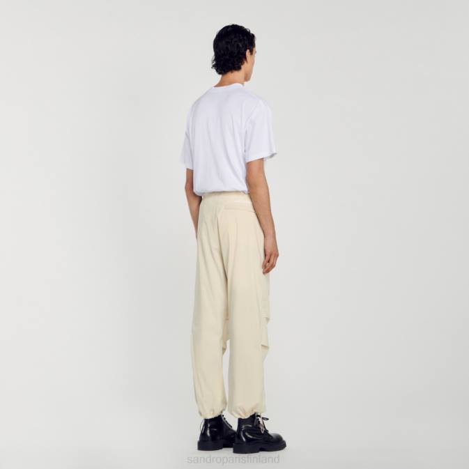 Sandro Paris miehet laskuvarjohousut VLHP593 vaatteet ekru