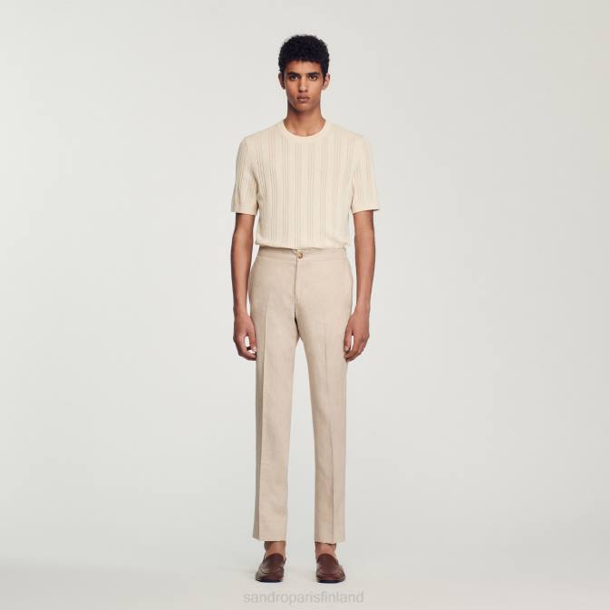 Sandro Paris miehet pellavahousut VLHP599 vaatteet beige
