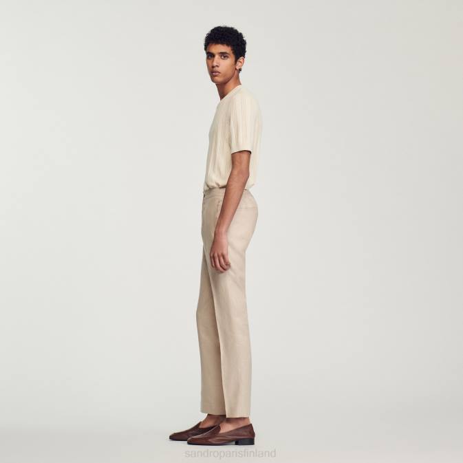 Sandro Paris miehet pellavahousut VLHP599 vaatteet beige