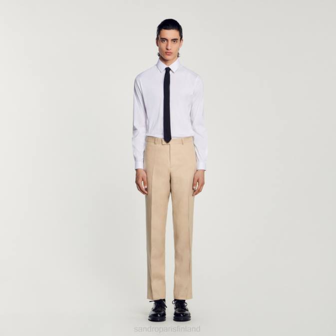 Sandro Paris miehet pellavaiset housut VLHP586 vaatteet beige