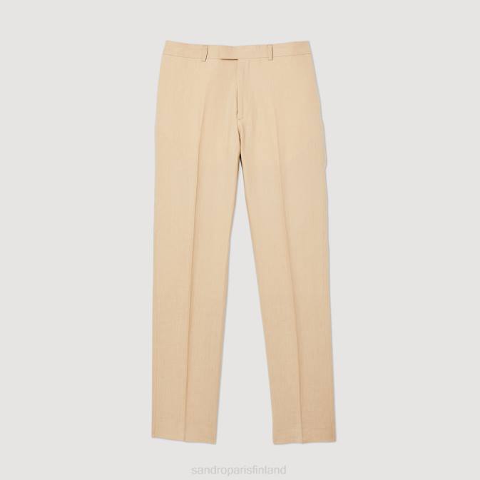 Sandro Paris miehet pellavaiset housut VLHP586 vaatteet beige