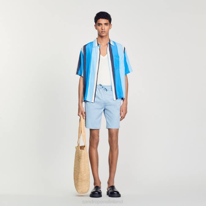 Sandro Paris miehet puuvillaiset shortsit VLHP741 vaatteet taivaansininen