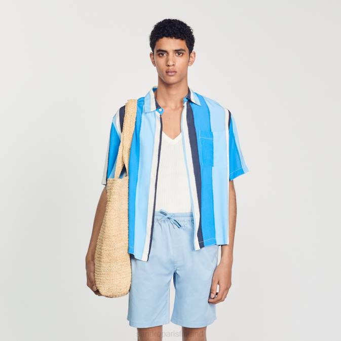 Sandro Paris miehet puuvillaiset shortsit VLHP741 vaatteet taivaansininen