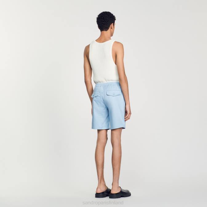 Sandro Paris miehet puuvillaiset shortsit VLHP741 vaatteet taivaansininen