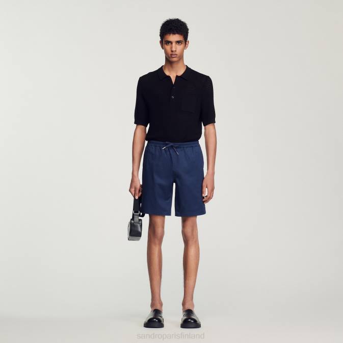 Sandro Paris miehet puuvillaiset shortsit VLHP772 vaatteet sininen