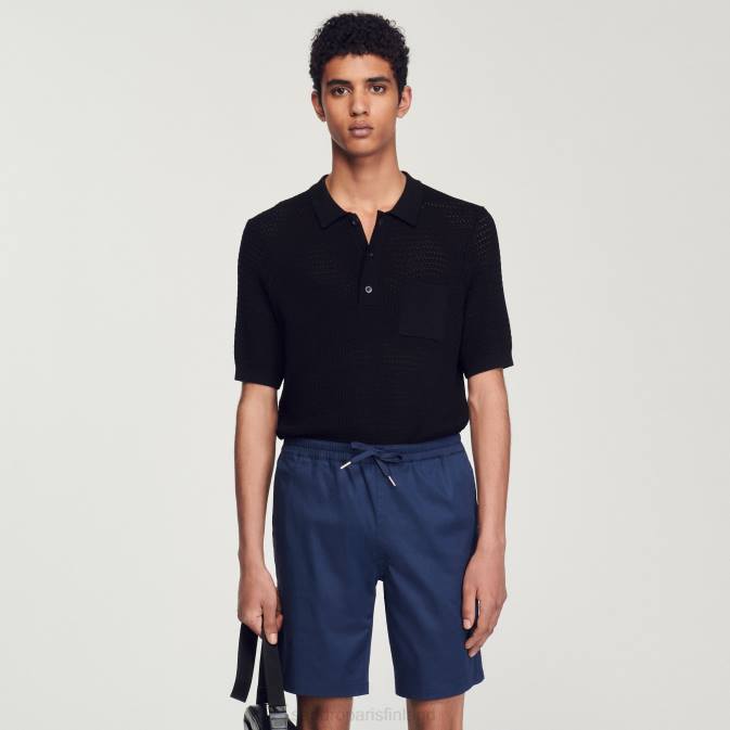 Sandro Paris miehet puuvillaiset shortsit VLHP772 vaatteet sininen