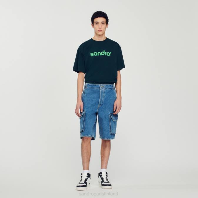 Sandro Paris miehet reippaat farkkushortsit VLHP600 vaatteet vintage sininen