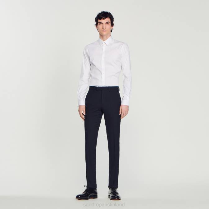 Sandro Paris miehet villaiset pukuhousut VLHP617 vaatteet laivastonsininen