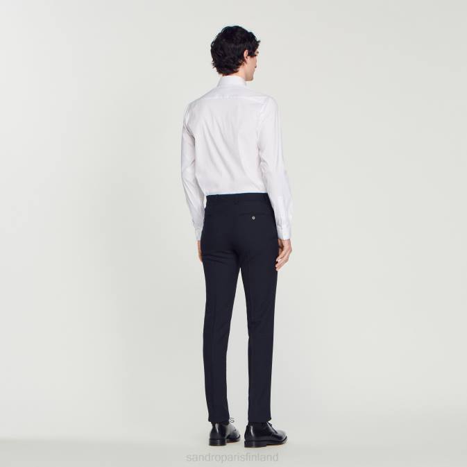 Sandro Paris miehet villaiset pukuhousut VLHP617 vaatteet laivastonsininen