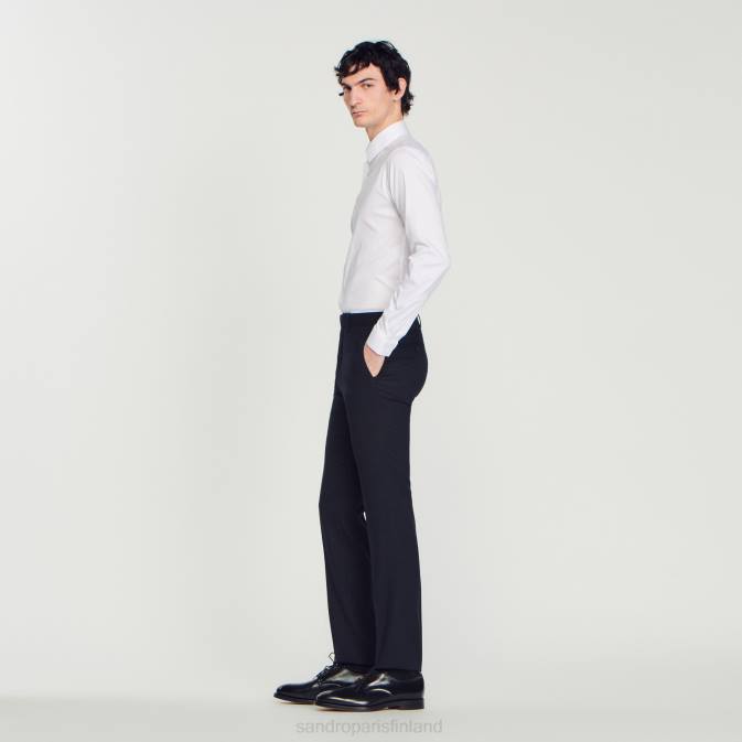 Sandro Paris miehet villaiset pukuhousut VLHP617 vaatteet laivastonsininen