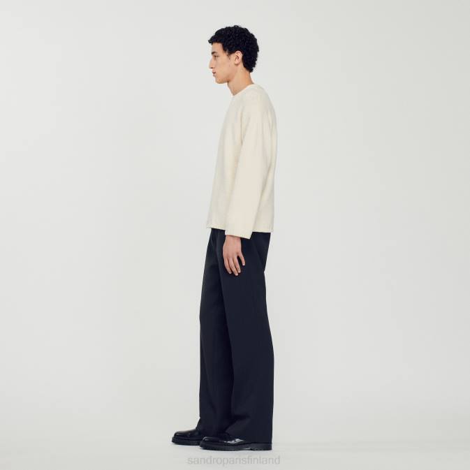 Sandro Paris miehet boucle-neulottu pusero VLHP764 vaatteet ekru