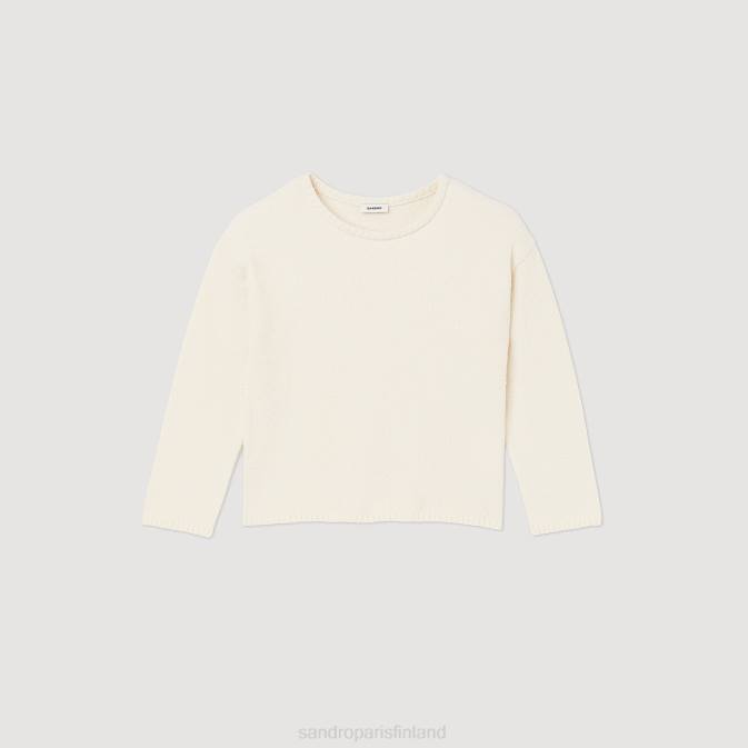 Sandro Paris miehet boucle-neulottu pusero VLHP764 vaatteet ekru