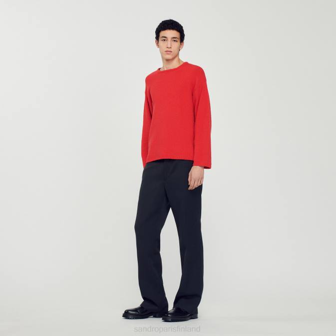 Sandro Paris miehet boucle-neulottu pusero VLHP813 vaatteet punainen