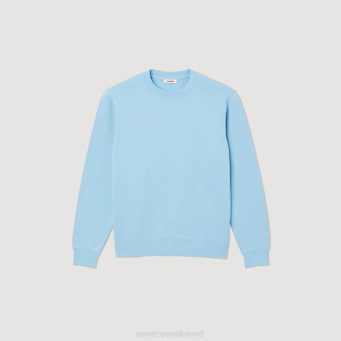 Sandro Paris miehet brodeerattu fleecepaita VLHP814 vaatteet vaaleansininen