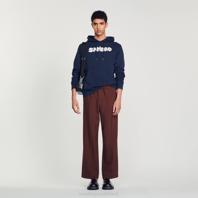 Sandro Paris miehet brodeerattu huppari VLHP740 vaatteet laivastonsininen