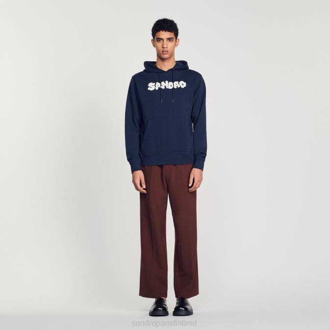 Sandro Paris miehet brodeerattu huppari VLHP740 vaatteet laivastonsininen