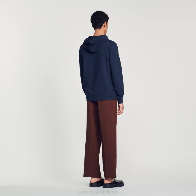 Sandro Paris miehet brodeerattu huppari VLHP740 vaatteet laivastonsininen