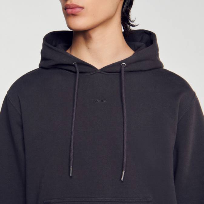 Sandro Paris miehet fleecehuppari VLHP692 vaatteet hiilen harmaa