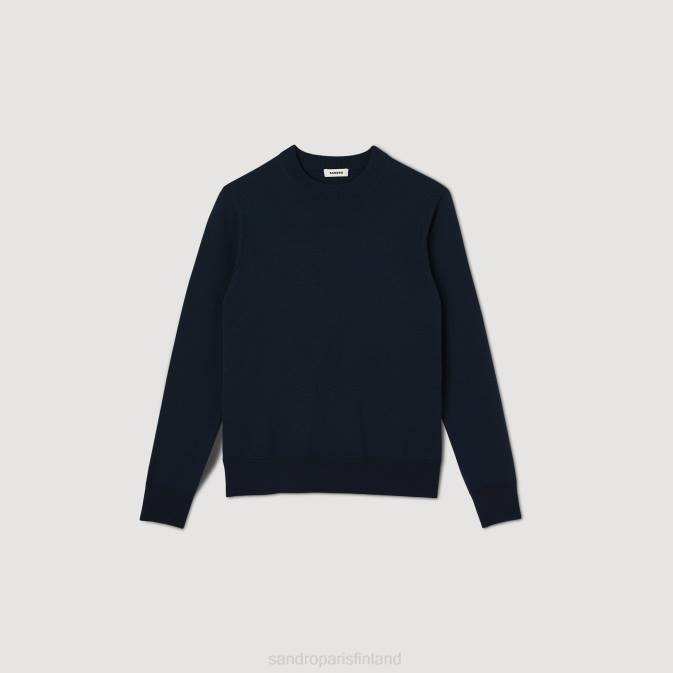 Sandro Paris miehet hieno neule villapaita VLHP636 vaatteet laivastonsininen