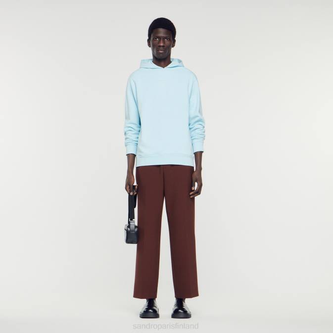 Sandro Paris miehet hupullinen collegepaita kumisella logolla VLHP738 vaatteet yksi väri