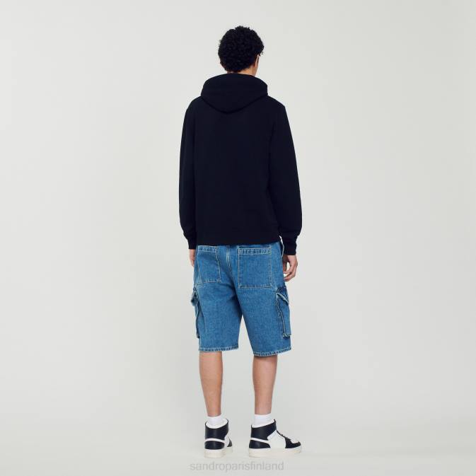 Sandro Paris miehet kaniprinttihuppari VLHP731 vaatteet musta