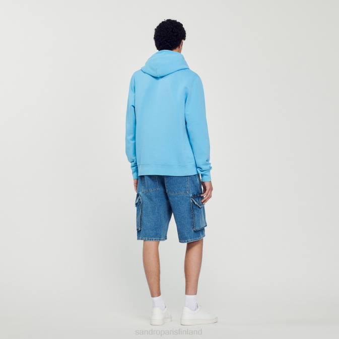 Sandro Paris miehet kaniprinttihuppari VLHP800 vaatteet vaaleansininen