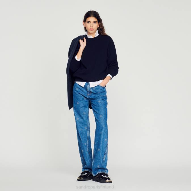 Sandro Paris miehet kashmir villapaita VLHP658 vaatteet tumma laivasto