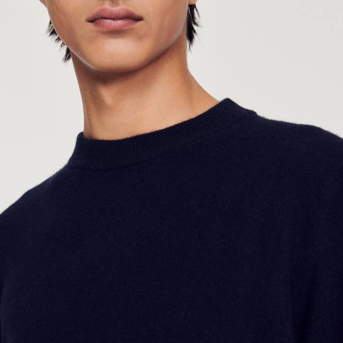 Sandro Paris miehet kashmir villapaita VLHP658 vaatteet tumma laivasto