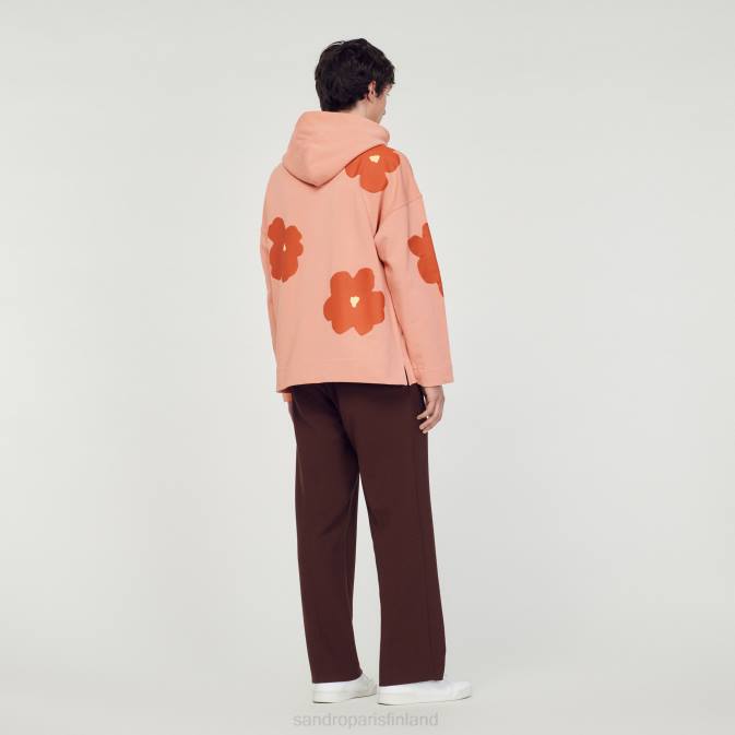 Sandro Paris miehet kukkakuvioinen huppari VLHP709 vaatteet vaaleanpunainen