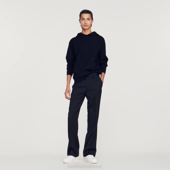 Sandro Paris miehet neuloa huppari VLHP659 vaatteet musta