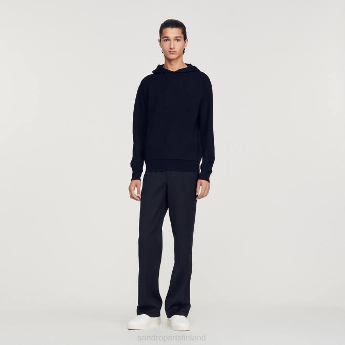 Sandro Paris miehet neuloa huppari VLHP659 vaatteet musta