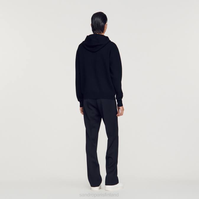 Sandro Paris miehet neuloa huppari VLHP659 vaatteet musta