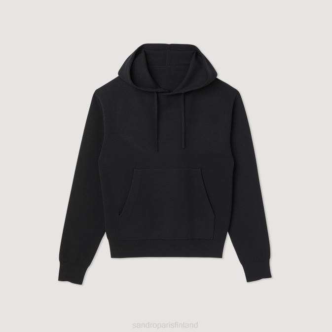 Sandro Paris miehet neuloa huppari VLHP659 vaatteet musta