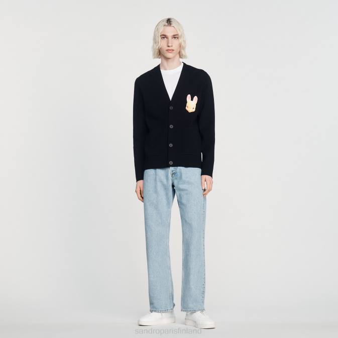 Sandro Paris miehet pupu neuletakki VLHP797 vaatteet musta