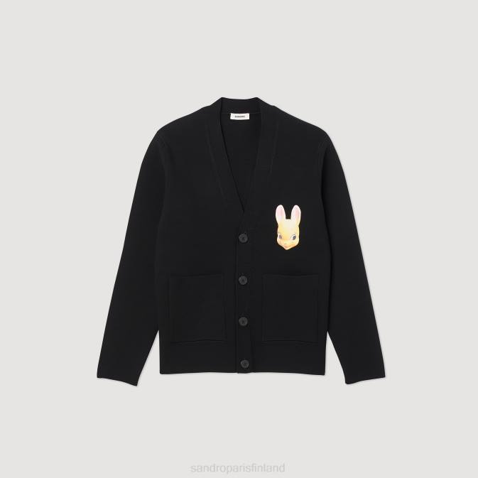 Sandro Paris miehet pupu neuletakki VLHP797 vaatteet musta