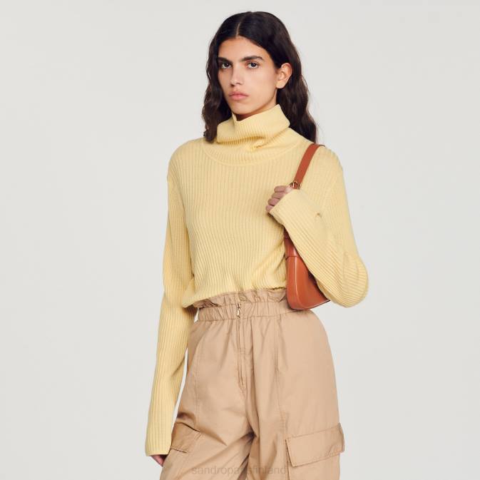 Sandro Paris miehet rullakaula-aukkoinen pusero VLHP618 vaatteet keltainen