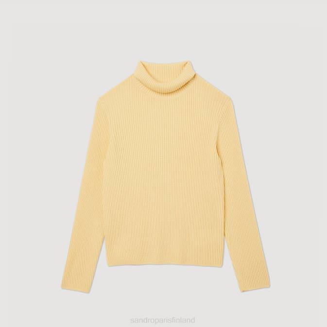 Sandro Paris miehet rullakaula-aukkoinen pusero VLHP618 vaatteet keltainen