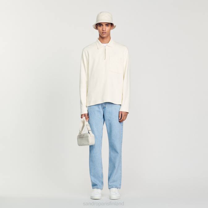 Sandro Paris miehet vetoketjullinen poolopaita VLHP582 vaatteet ekru