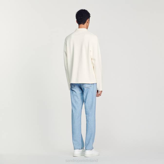 Sandro Paris miehet vetoketjullinen poolopaita VLHP582 vaatteet ekru