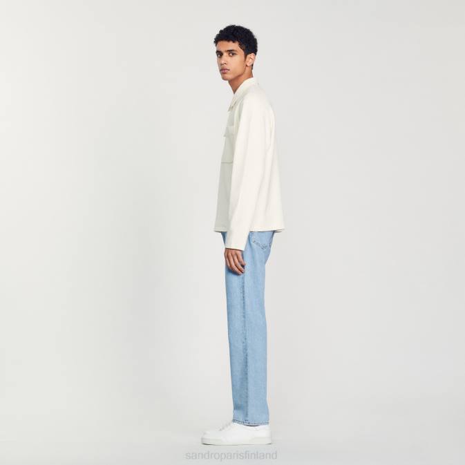 Sandro Paris miehet vetoketjullinen poolopaita VLHP582 vaatteet ekru