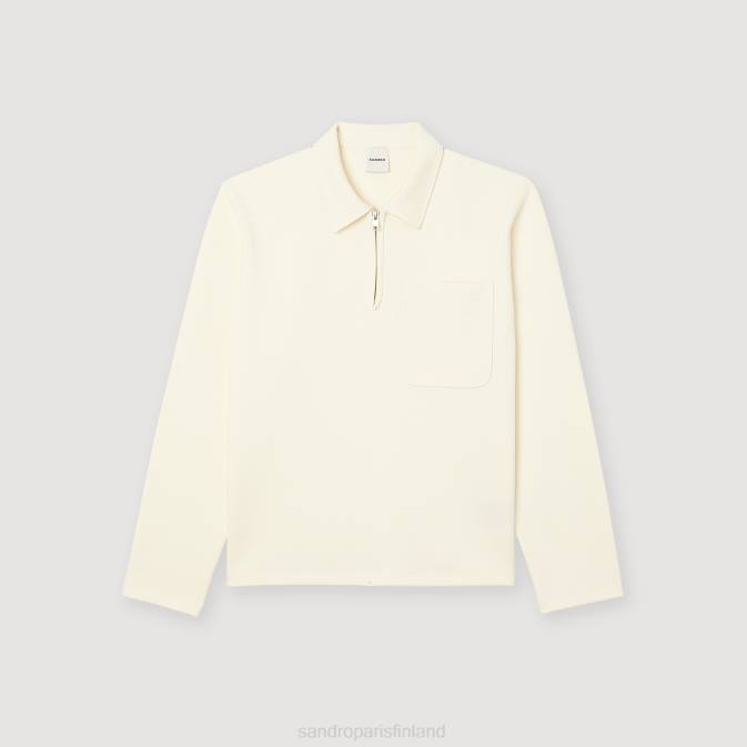 Sandro Paris miehet vetoketjullinen poolopaita VLHP582 vaatteet ekru